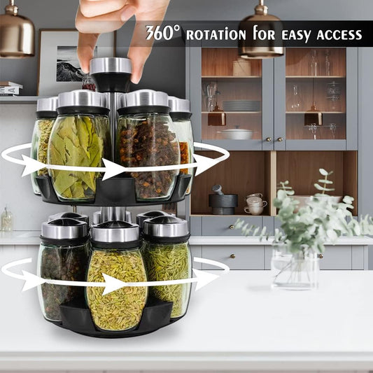 Revolving Spice Rack Organizer Countertop, Spinning Spice Storage Rack Tower Organizer