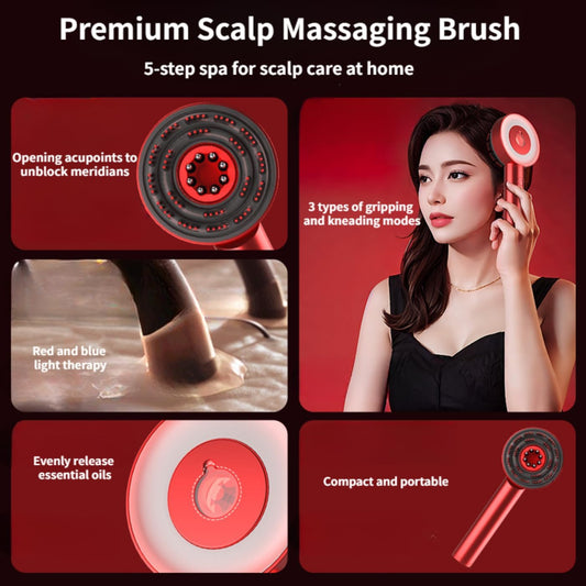 Forubar Scalp Rosemary Oil Massaging Brush - Red Light Therapy for Hair IPX7 Waterproof, Portable Oil Applicator