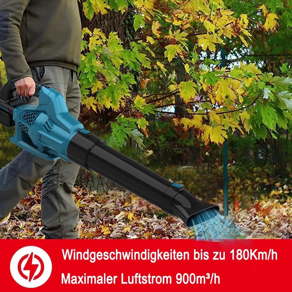 Battery leaf blower for Makita battery, 6-speed air speed blower, 22000 rpm powerful copper motor, electric leaf vacuum for garden, lawn care, snow removal, without battery and charger