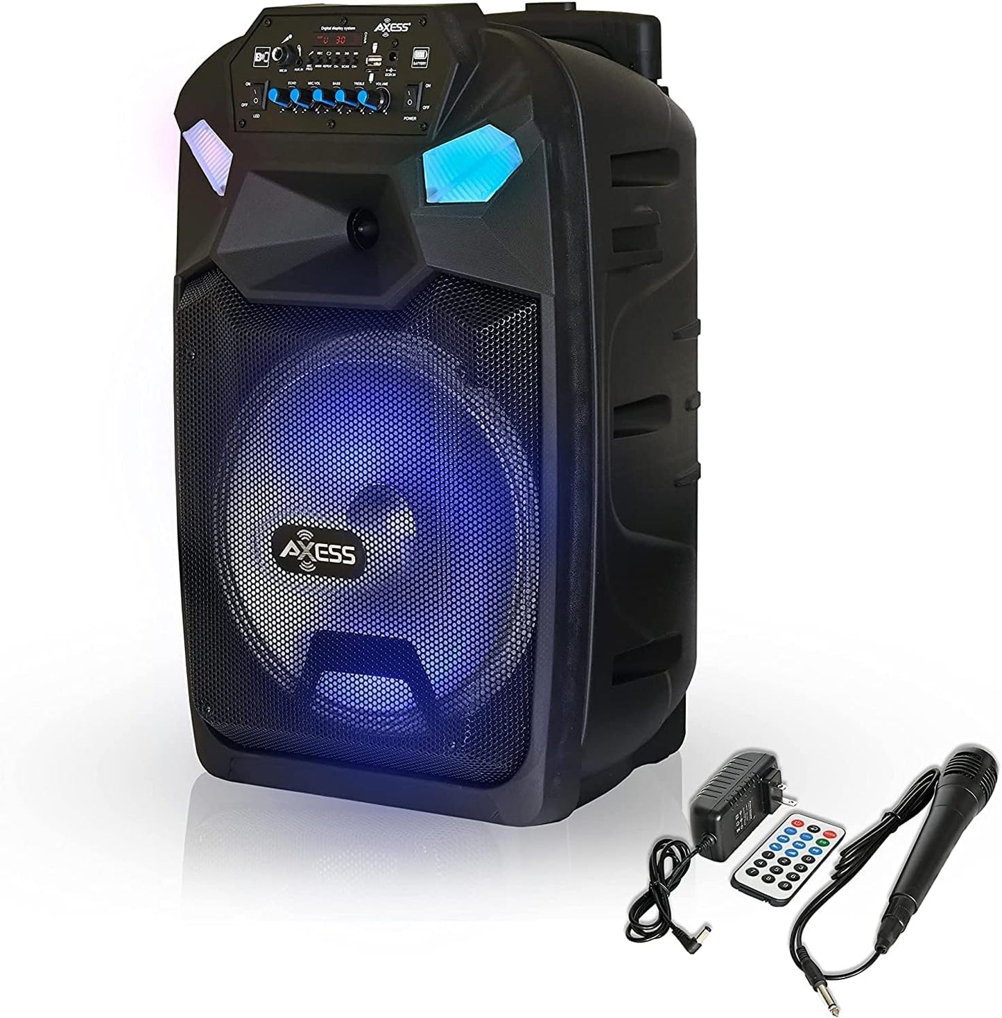 Axess Portable PA Speaker System with Wired Microphone