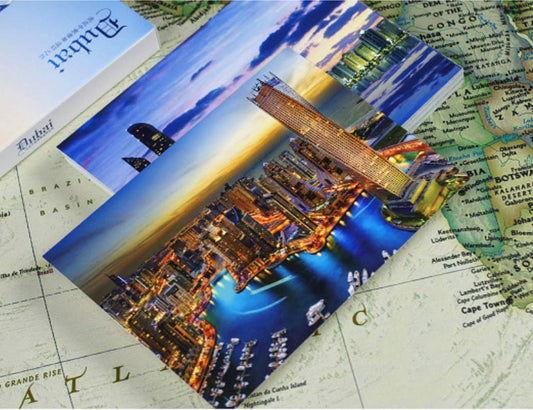 HOSTEESSCHOICE Travel postcards,Set of 30 Post cards variety pack depicting from Around the World Famous Travel Sites,Assorted Postcards Bulk, 4 x 6 -Dubai