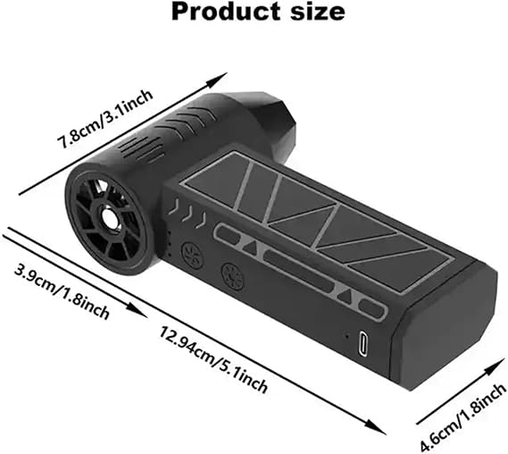 Mini Jet Fan, Super Strong Brushless Motor, Ultra High-Speed, Extra Long Range, Violent Wind Force, Magnetic Suction Nozzle, Dust Blowing Artifact, Small Hand Fan