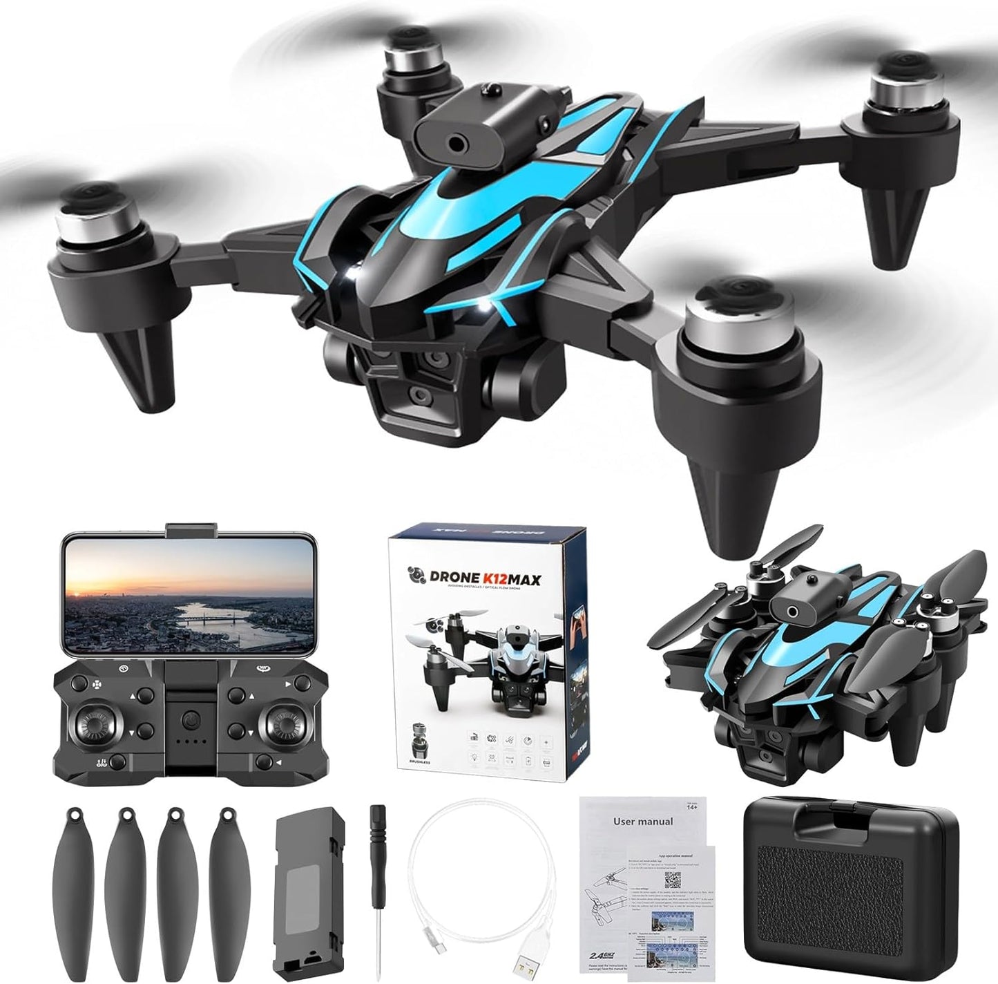 Brushless Motor Drones With 1080P Cameras Wind Resistance Headless Mode Gesture Control FPV Drone For Adults RC Drone For Beginners Quadcopter