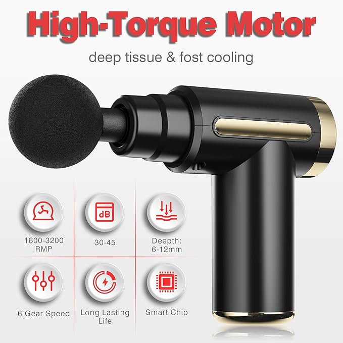 Massage Gun, Quiet Hand Massager, Mini Massage Gun for Neck, Back, Arms, Legs, Shoulders