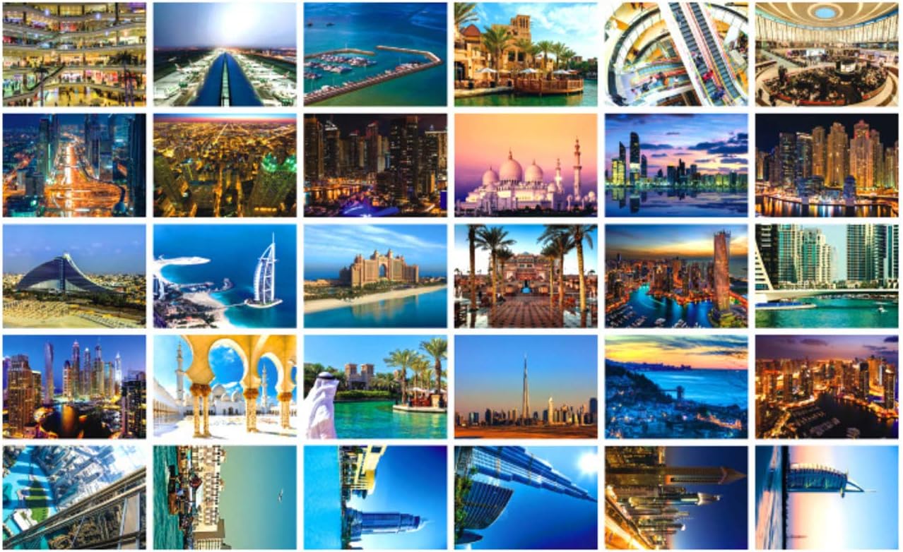 HOSTEESSCHOICE Travel postcards,Set of 30 Post cards variety pack depicting from Around the World Famous Travel Sites,Assorted Postcards Bulk, 4 x 6 -Dubai