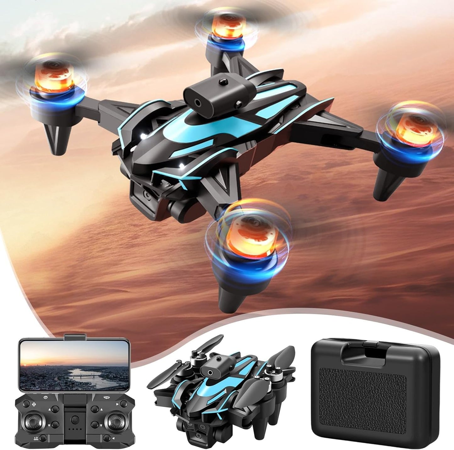 Brushless Motor Drones With 1080P Cameras Wind Resistance Headless Mode Gesture Control FPV Drone For Adults RC Drone For Beginners Quadcopter