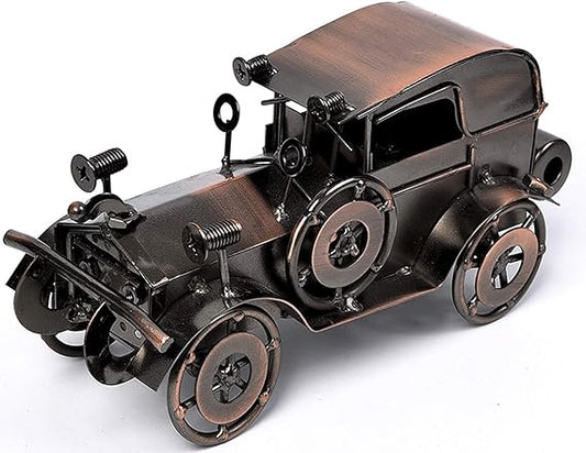 Metal Antique Vintage Car Model Handcrafted Collections Collectible Vehicle Toys for Bar or Home Decor Decoration Great Birthday Gift Bronze Classic Car Model