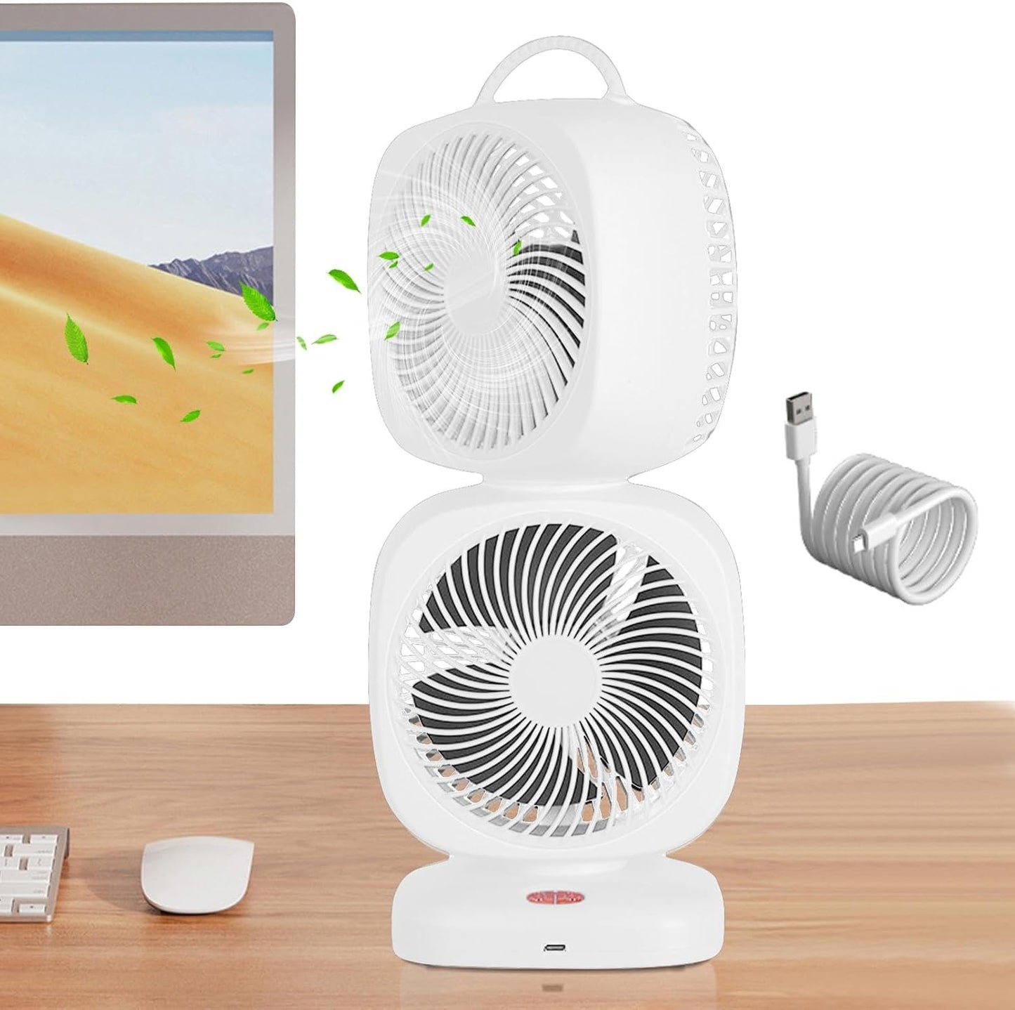 Small Tower Fan | Dual Head Small Table Fan