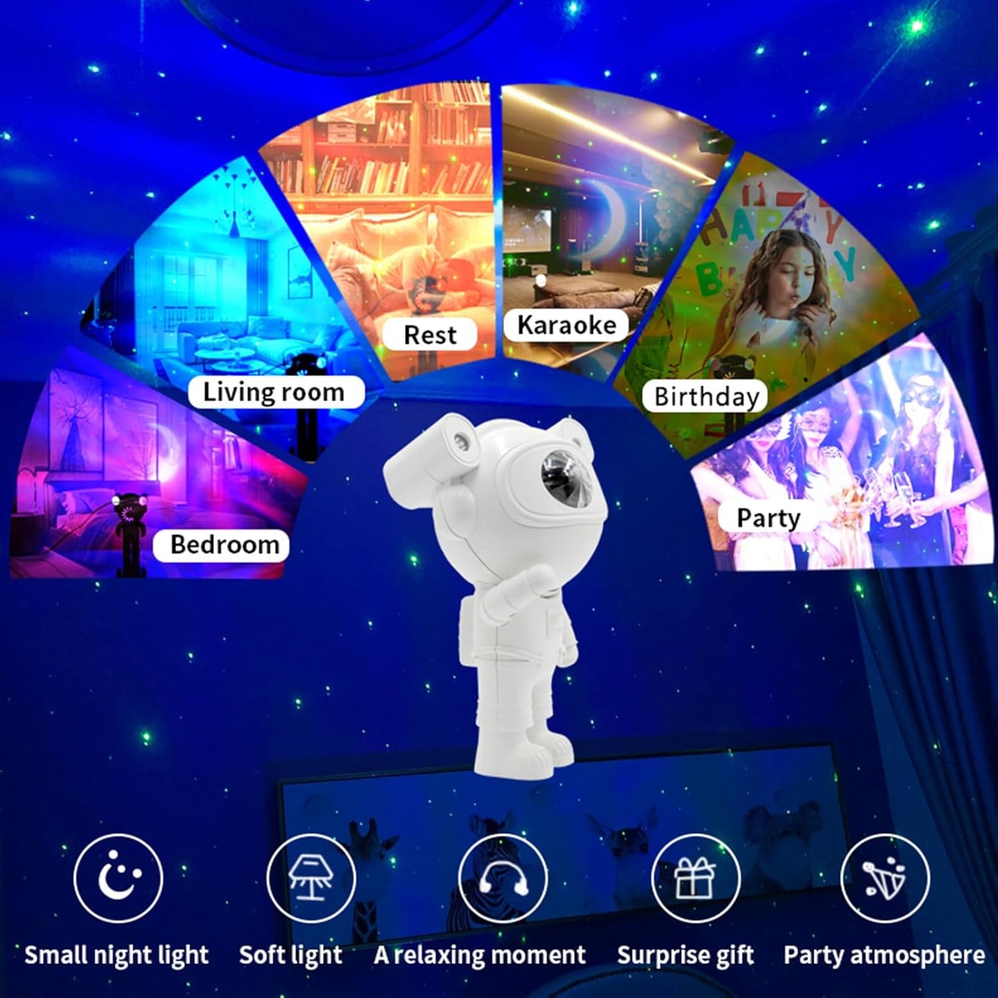 Astronaut Galaxy Projector with Blutooth Speaker, Astronaut Light Projector with Timer