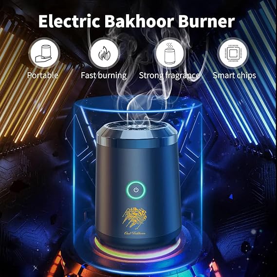Bakhoor BoSidin Stylish Portable Incense Burner | USB Rechargeable burner | Electric Arabic Mubkhara Device for Home Office and Car (Black)