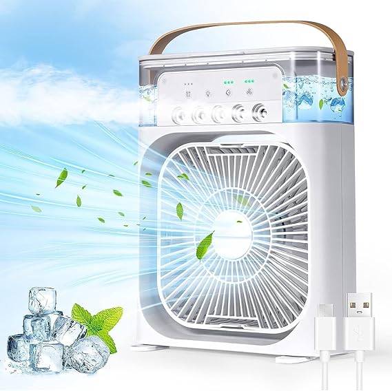 Portable Air Conditioners,700ml Mini Evaporative Cooler,USB Personal Conditioner with 7 LED Light,AC Cooling Fan for car Home Office Room