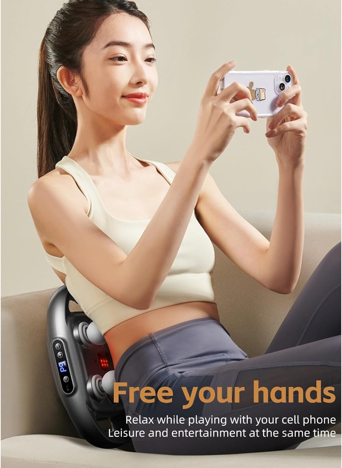 6 Head Massage Gun Deep Tissue, Percussion Massager Gun with 9 Levels & 9 Modes, Electric Massager Tool for Back, Neck, Leg, Full Body Muscle Pain Relief