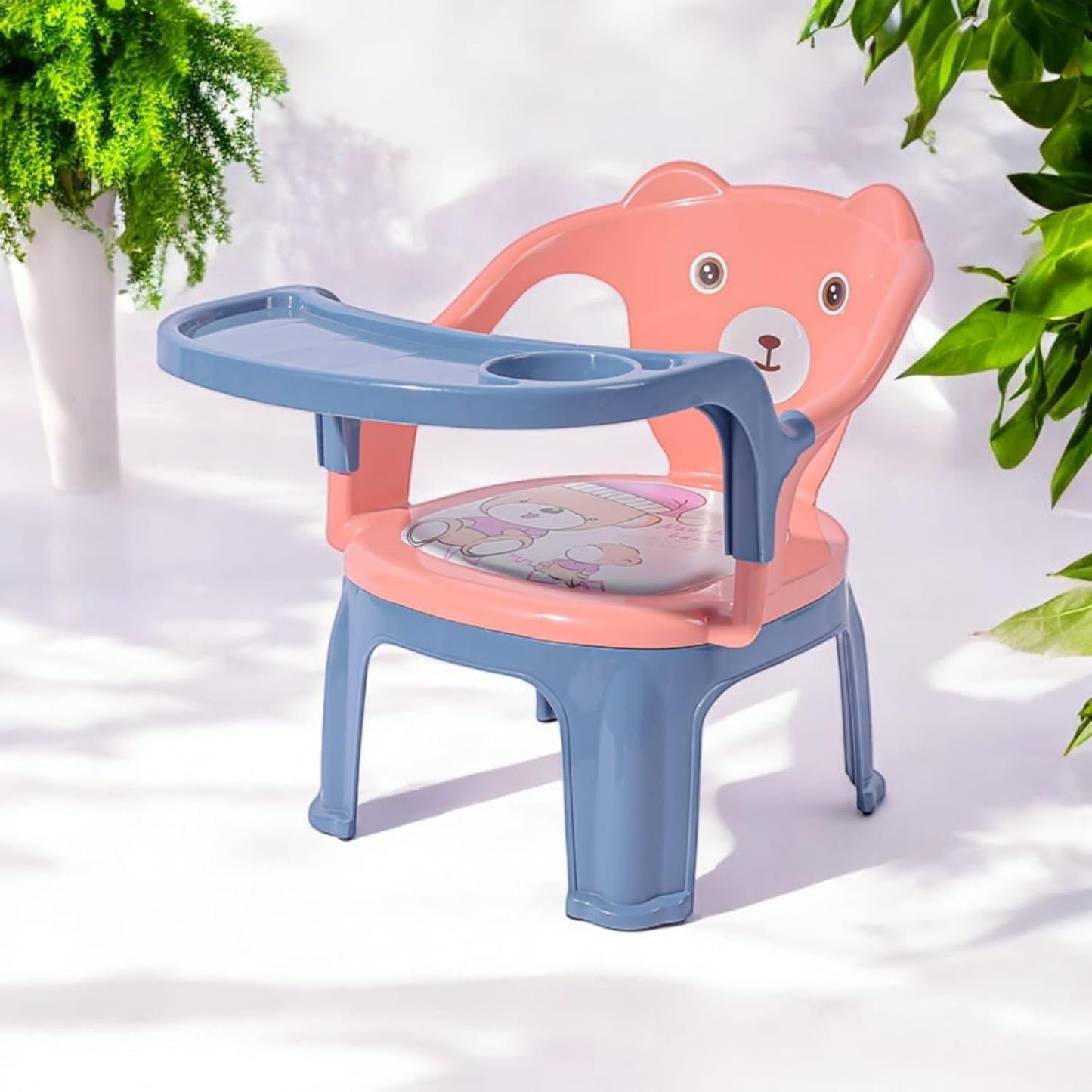 Plastic Baby Chair with Cushioned Seat