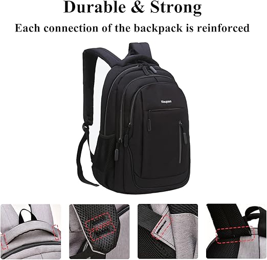 Business Travel Laptop Backpack, Water Resistant College School Computer Bag Gifts with USB Charging Port for Men & Women Fits 15.6 Inch Notebook