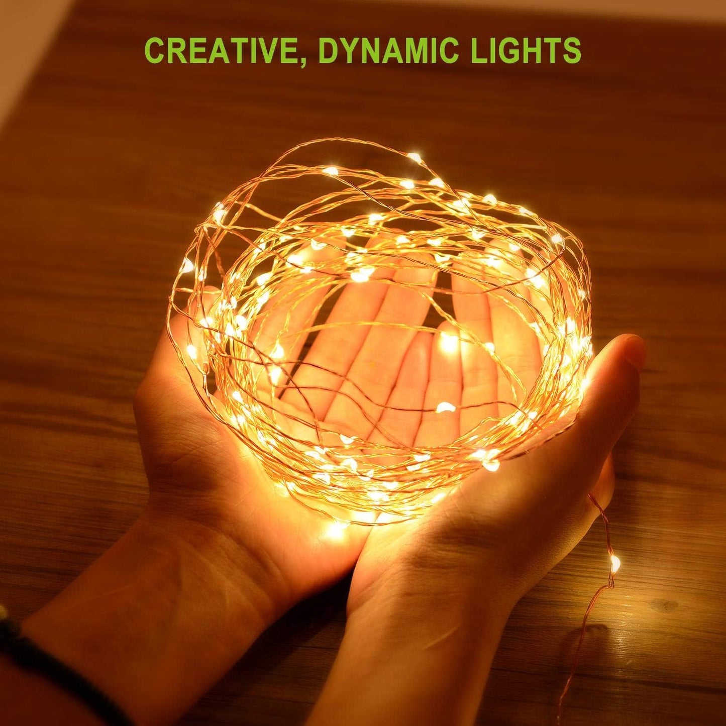 Starry Copper Wire String Lights with 100 LEDS, Warm White