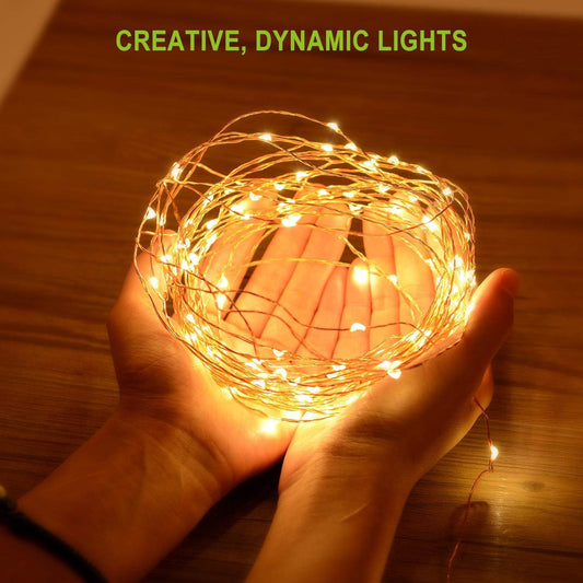 Starry Copper Wire String Lights with 100 LEDS, Warm White