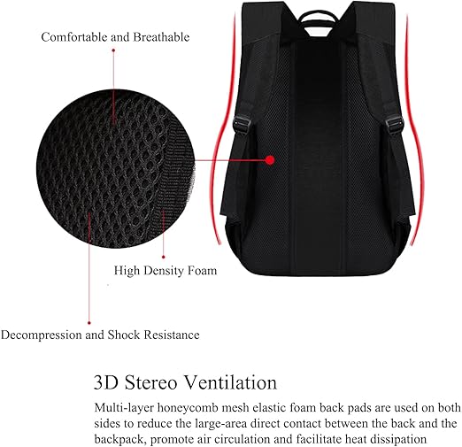 Business Travel Laptop Backpack, Water Resistant College School Computer Bag Gifts with USB Charging Port for Men & Women Fits 15.6 Inch Notebook