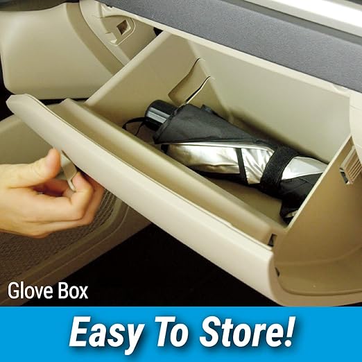 PEETTA Windshield Sun Shade, Compact Folding Design, Easy to Store,One-Size (31x57"), As Seen on TV