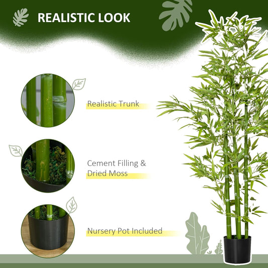 Artificial Bamboo Tree in Pot, Indoor Outdoor Fake Plants for Home Office Living Room Decor