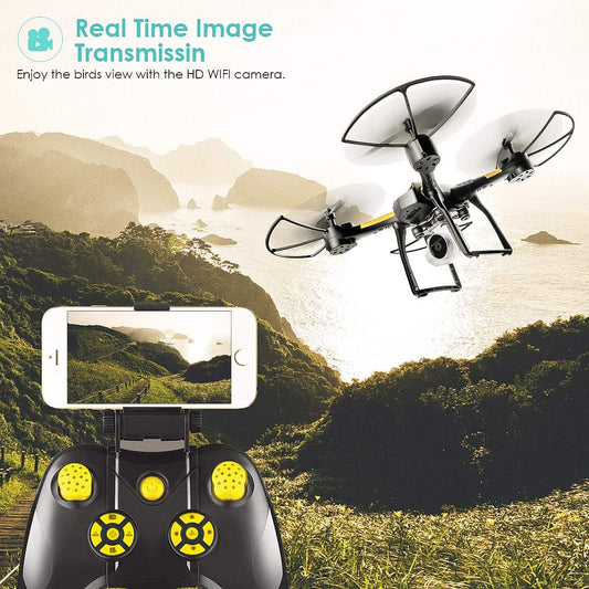 Drone with Camera, Wrcibo Q20 RC Quadcopter 720P Live Video with Altitude Hold Function 18 Mins Flying Time WiFi Quadcopter Headless Mode for Beginners