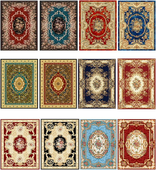 Persian Carpet Rug, Flower Pattern, Rug, Fade Resistant, Stain Resistant, Anti-Slip