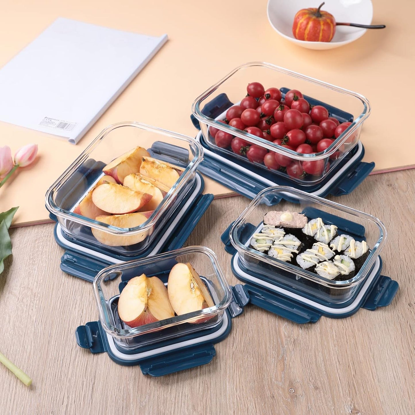 The Better Home Borosilicate Glass Containers with Lid pack of three