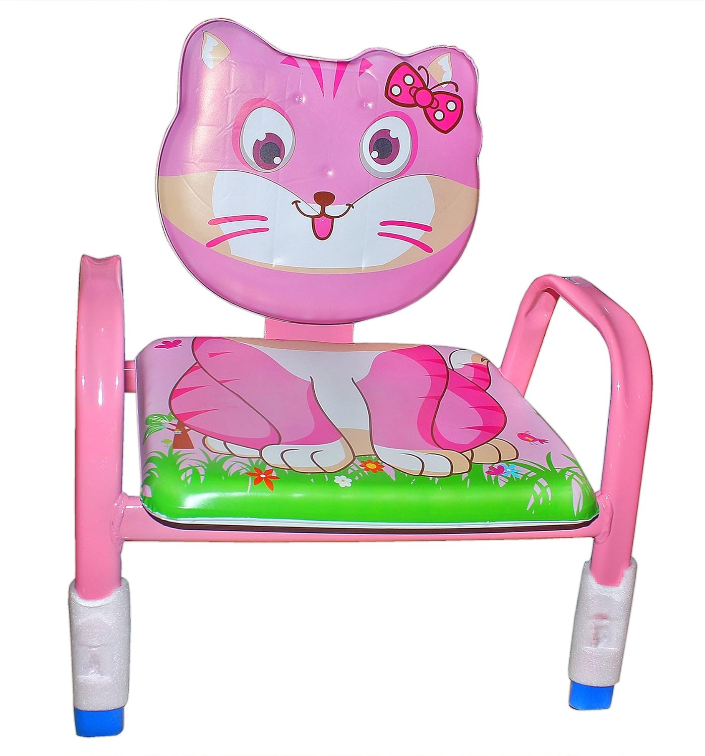 BABY STATION Kids Cushioned Metal Chair with Squeaky Sound (Pink)