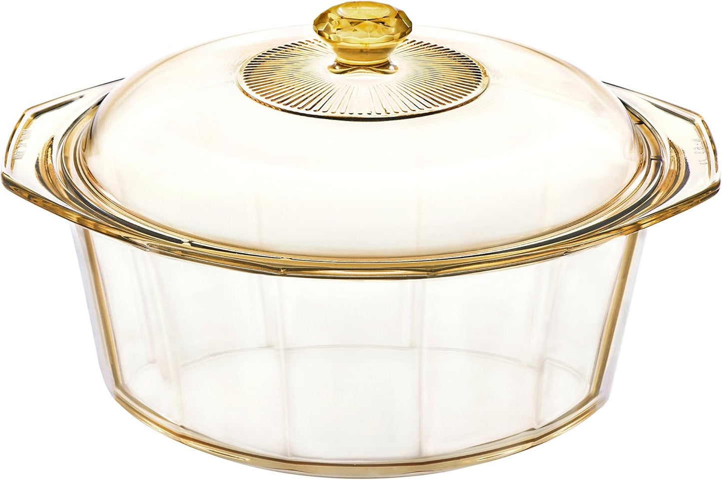 Visions 4.1 Litre Pyroceram Diamond Casserole with Glass Cover, Brown