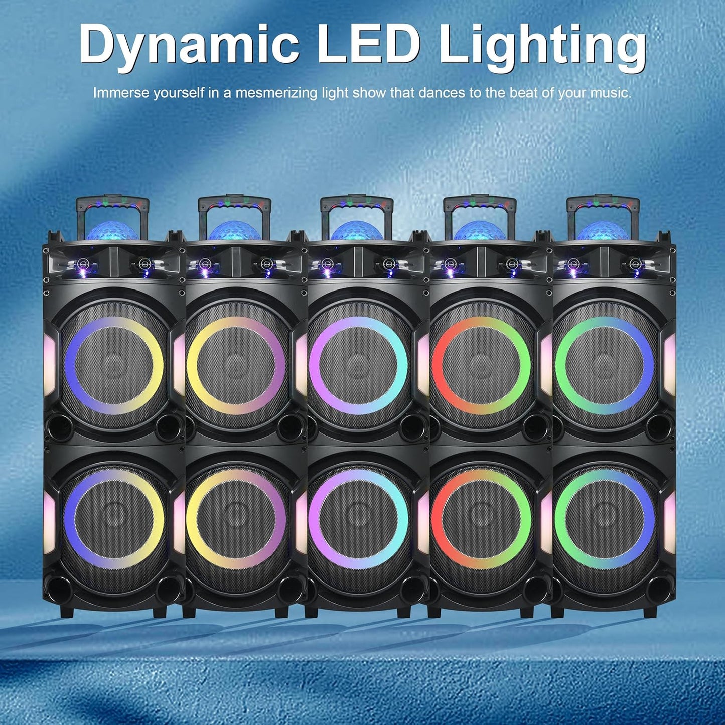 Woofer Portable Bluetooth Speaker with Disco Light