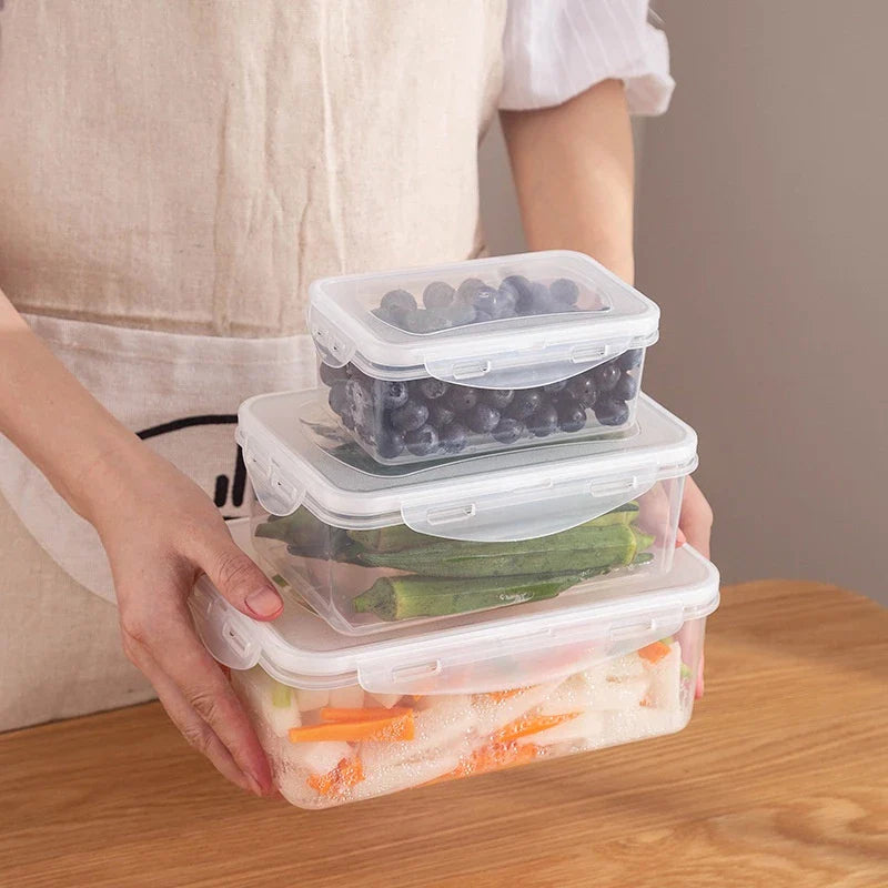 Airtight Food Container Plastic Transparent Food Storage Box Fridge Storage Bekas Kedap Udara Bekas Makanan Kitchenware
