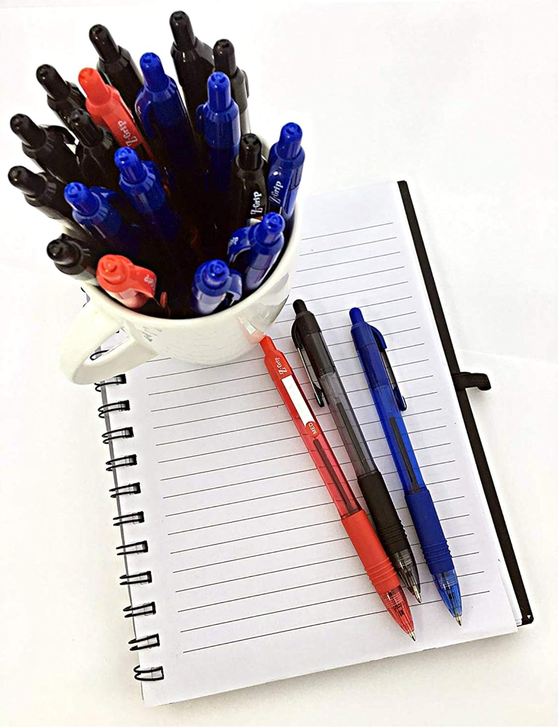 PENS bulk pack of 24 ink pens, Z-Grip Retractable ballpoint pens Medium point 1.0 mm,  combo pack