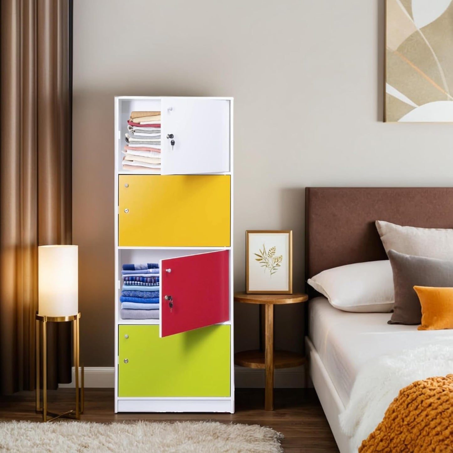 Cabinet with 4 Doors Storage Cabinet | Storage Shelf | Cabinet with 4 Doors - (Multi)