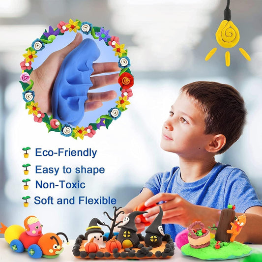 Air Dry Clay Differents Colors Ultra Light Modeling Clay, Magic Clay, No-Toxic Modeling Clay & Dough for Kids with Tools, Gift for Kids