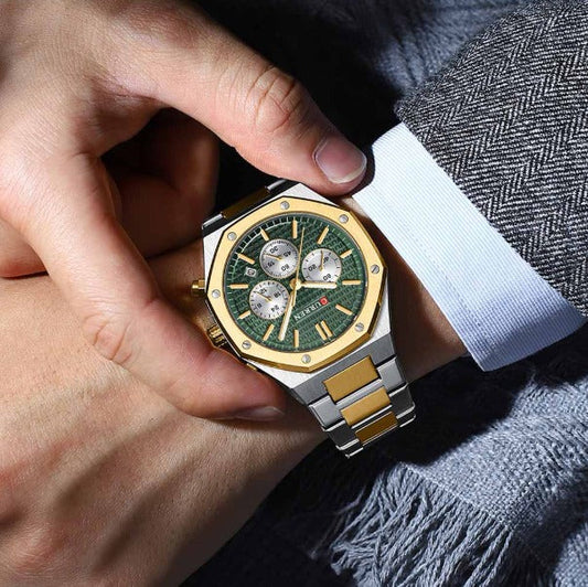 CURREN Original Brand Stainless Steel Band Wrist Watch For Men With Brand