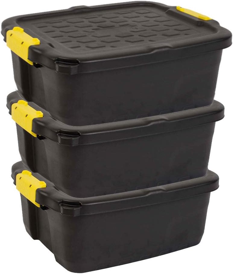 Heavy Duty,  Storage Box, Stackable Organizing Containers with Handles, Perfect for Shelves and Cube Storage