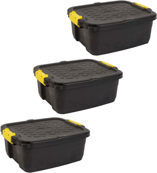 Heavy Duty,  Storage Box, Stackable Organizing Containers with Handles, Perfect for Shelves and Cube Storage