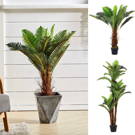 Artificial Palm Tree in Pot Fake Houseplants Indoor Outdoor Tropical Plant Decor