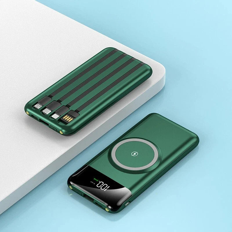 30000mAh Built-In-Four Wire Wireless Power Bank super Fast Charging for iphone