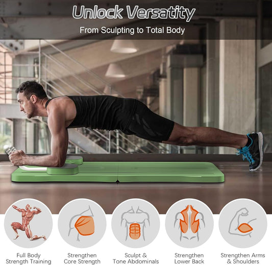 Multifunctional Abdominal Board, 5 in 1 Pilates Board, Portable Foldable Ab Board Trainer, Exercise Board, Abs Workout Equipment, Core Workout Equipment for Men Women