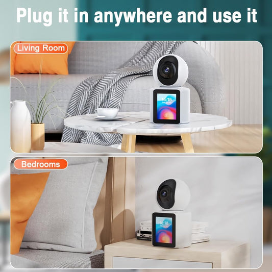 Indoor Security Camera Wireless 1080P HD WIFI Video Calling PT Camera,Baby Monitor Camera,Auto Motion Tracking, HD Display and two-way video calling