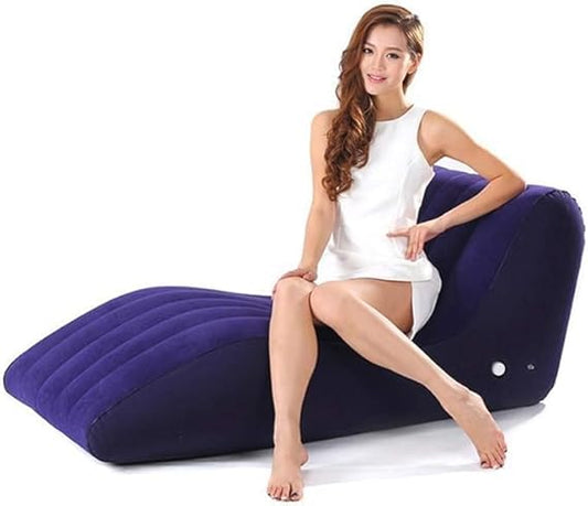 Inflatable S-Type Recliner Sofa, Portable Folding Lounge Chair with Foot Pump
