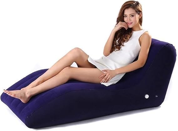 Inflatable S-Type Recliner Sofa, Portable Folding Lounge Chair with Foot Pump