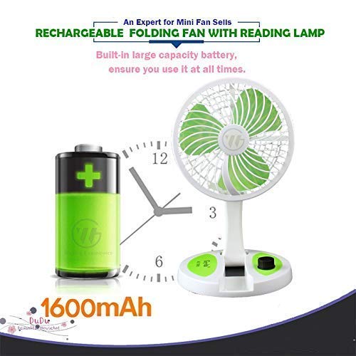 LED Light Multi Function Powerful Rechargeable Table Desk Fan