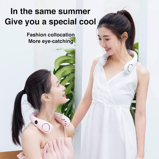 Neck Fan, 360° Adjustable Ultra-quiet Neck Cooler, 4000 mAh Digital Display Rechargeable Personal Fan, 3 Speeds Change Wearable USB Hanging Bladeless Neck Fan for Office, Outdoor