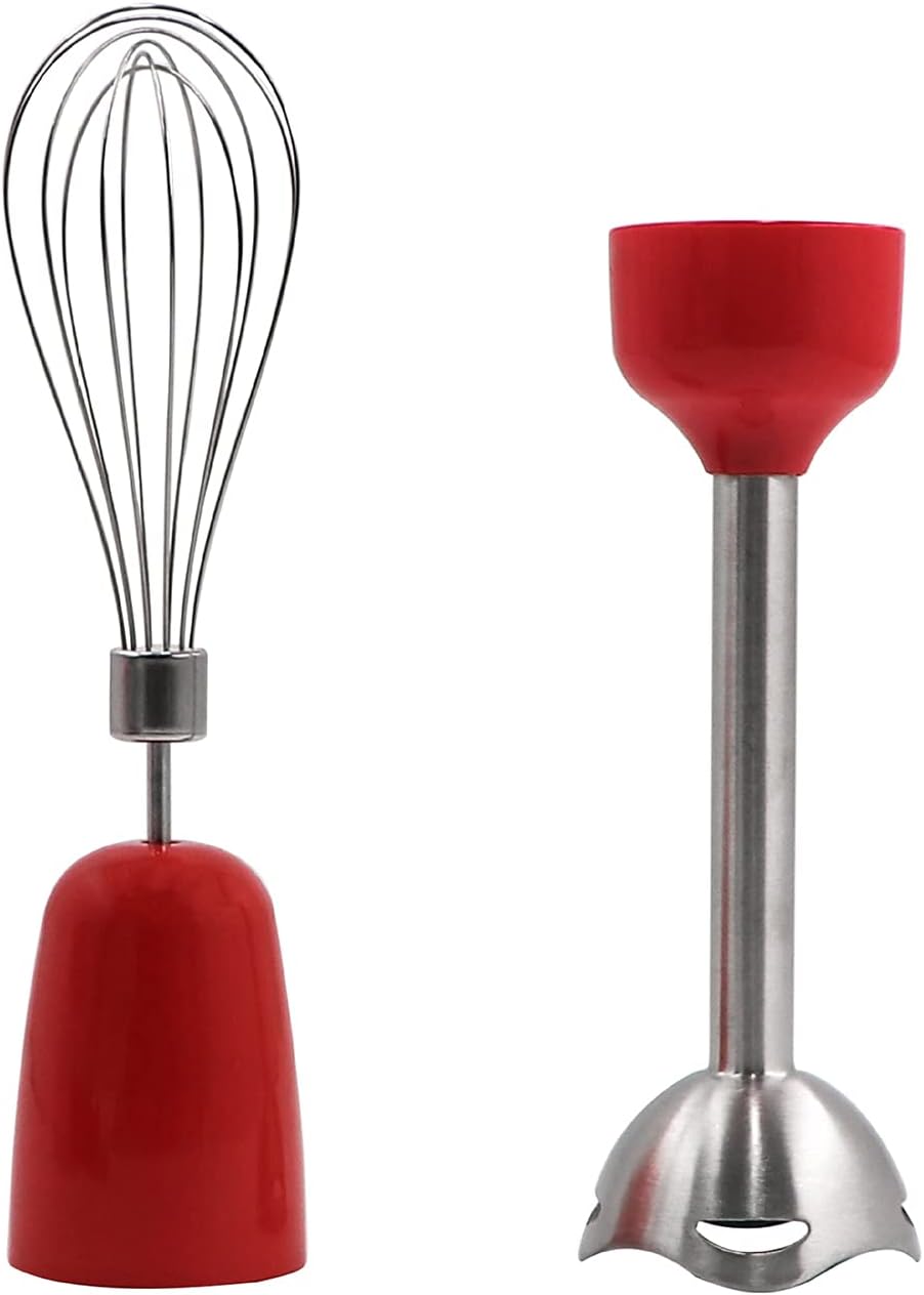 600W Powerful Hand Blender Stick Immersion Blender with Mixing Cup Chopper Whisk Variable Speeds Cooking Machine Juicer,Red