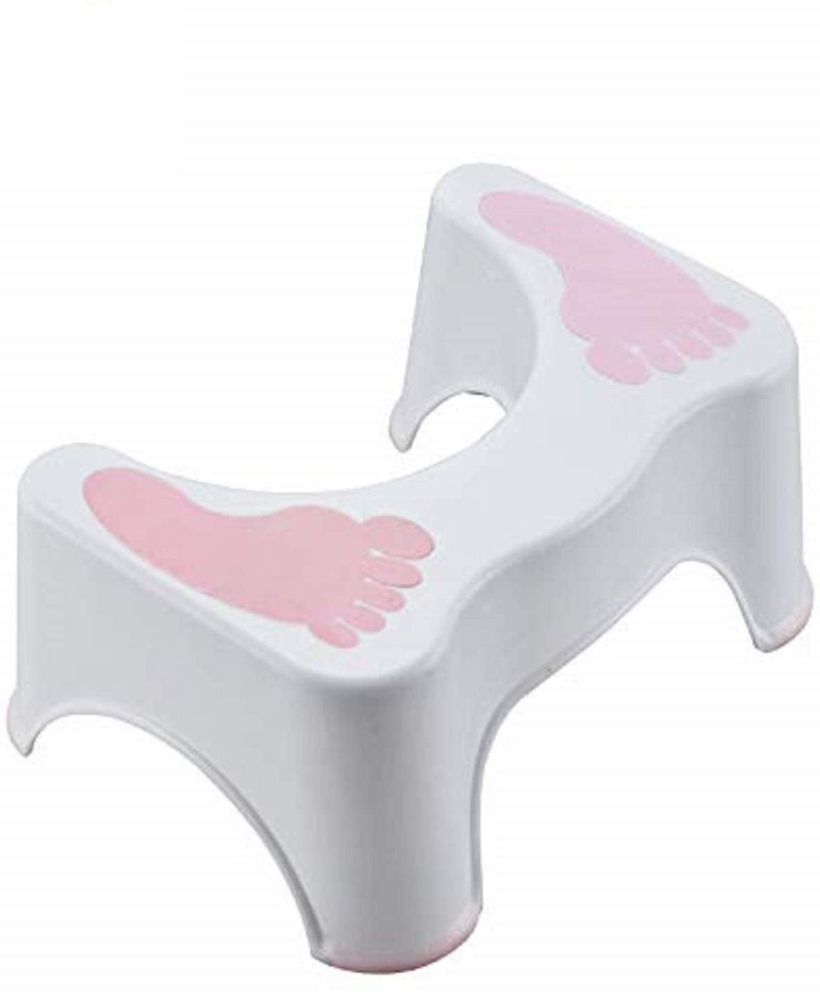 Anti-Skid Pottystool (White), Promotes Squatting Like The Indian Style, w/Angular Leg Position On Western Pot, for Kids & Adults