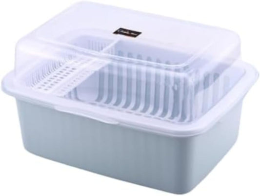 Dish Drying Rack, Dish Storage, Cupboard, Kitchen Storage with Lid