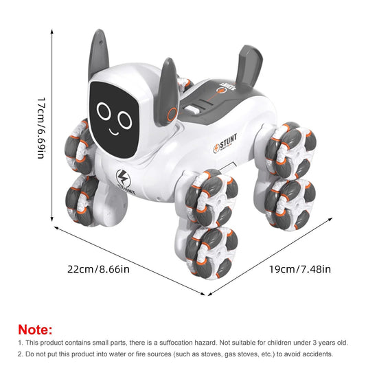 Remote Remote Control Robot, Interactive Intelligent Robotic Pet For Kids 8 And Up, Stunt Toy With Music, LED Eye And Ear Lights, Holiday Gifts For Girls Boys