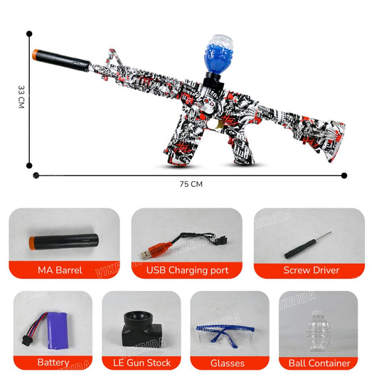 Small Balls Blaster Gun with 5000 Small Balls, Battery Gun with Automatic Fast Fire Rate for Adults