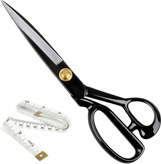 Fabric Scissors Professional 10 inch Heavy Duty Scissors for Leather Sewing Shears for Tailoring Industrial Strength High Carbon Steel Tailor Shears Sharp for Home Office Artists Dressmakers, Black